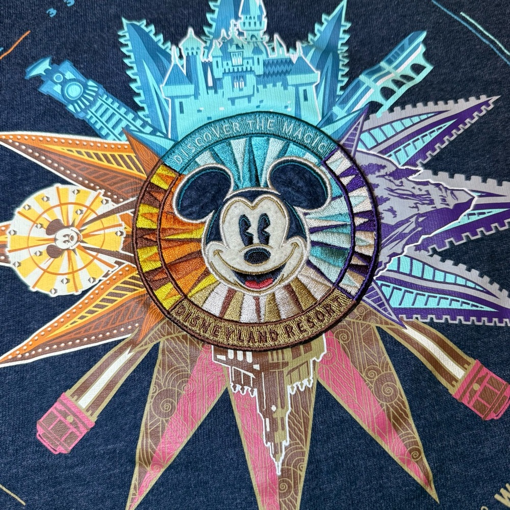 Disneyland Resort Parks Mickey Mouse Embroidered Full Zip Up Hoodie Jacket - L